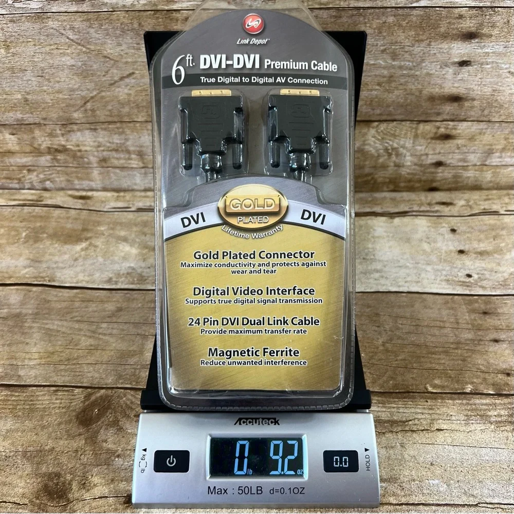 Link Depot 6ft DVI-D to DVI-D Premium Cable Gold Plated‎ 24 Pin Dual Link Black